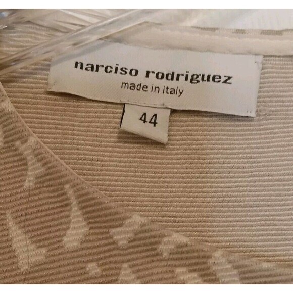 NARCISO RODRIGUEZ Designer Bodycon  Animal Print Dress  Beige White New Sz 44/8 - Picture 8 of 16